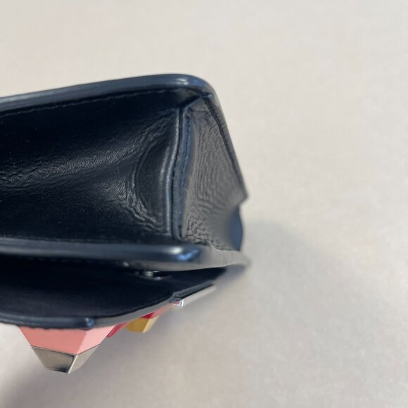 Fendi Rainbow Studded Black Calfskin Leather Tube Wallet on a Chain - Preowned - Picture 9 of 16